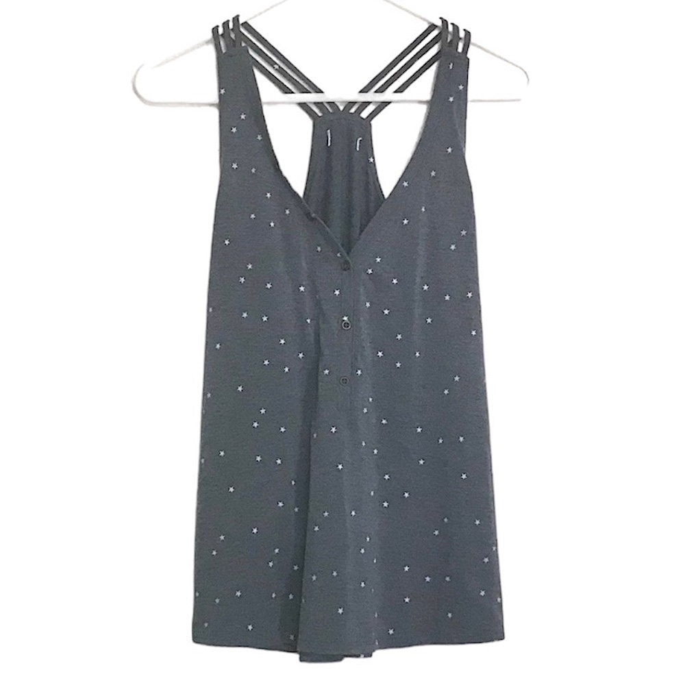 Maurices Star Print Strappy Racerback Tank Top